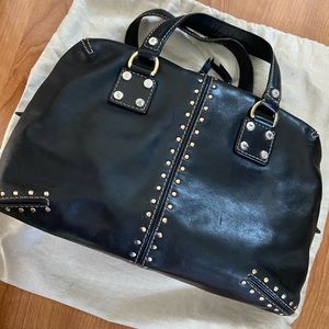 Michael Kors studded tote black leather bag